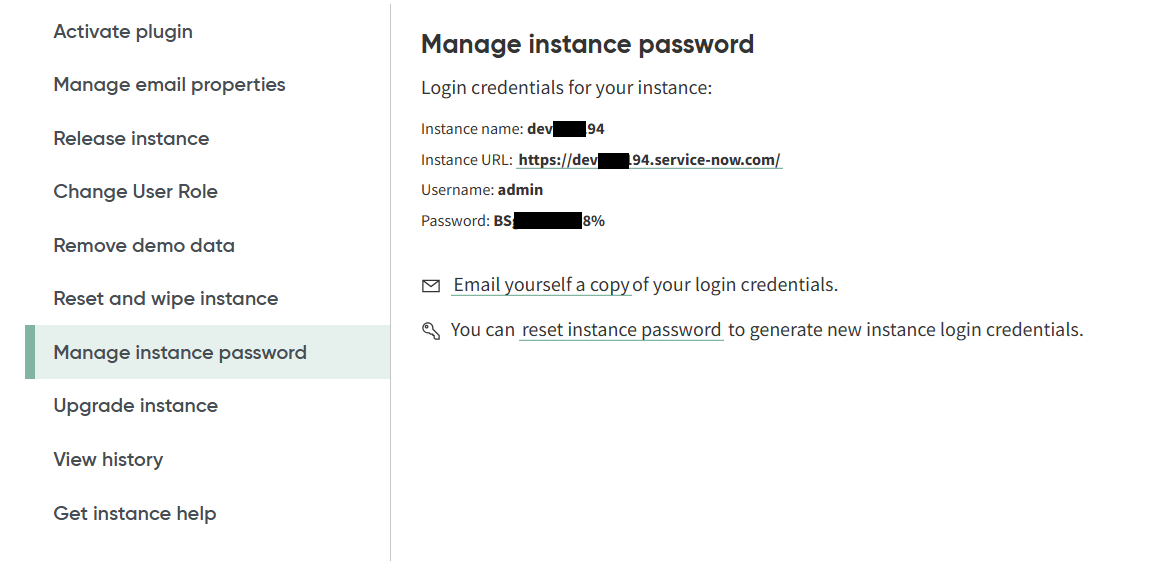 Instance Password